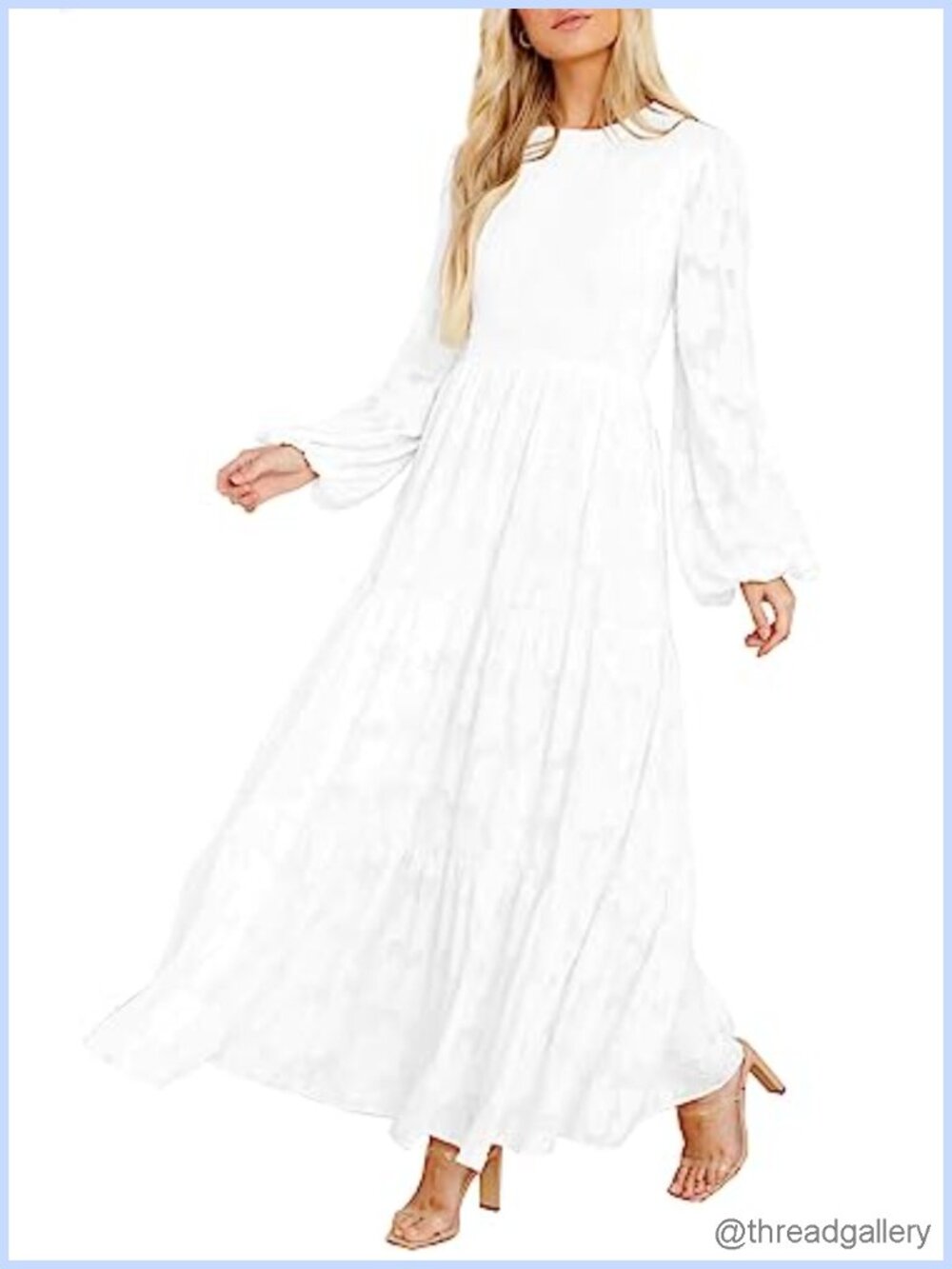 Women's Long Sleeve Maxi Dress Modest Formal Wedding Guest